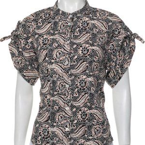 VERONICA BEARD Printed Mock Neck Blouse